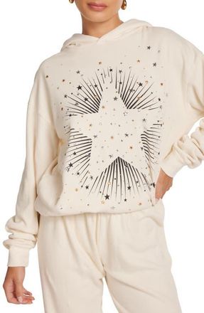 Lauren Moshi Harmony Stud Starburst Hoodie in Ivory at Nordstrom, Size X-Large
