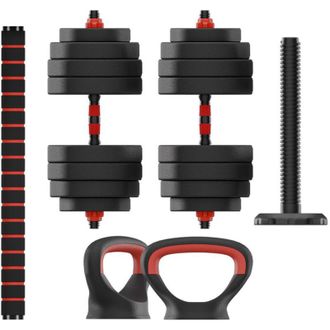 Ksix Kit di Kettlebell e Manubri KSIX Nero 20 kg 19 Pezzi