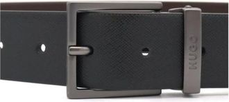 HUGO BOSS Riem met gespsluiting - unisex - Riemen - Zwart - 105 CM - Leer - Accessoires