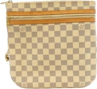 Louis Vuitton Pre-owned Cross Body Bags, male, Beige, Size: ONE SIZE Pre-owned Pochette Bosphore Damier Azur Shoulder Bag