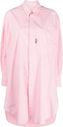 Palm Angels long-sleeve shirt dress - women - Cotton/Polyester - 38 - Pink