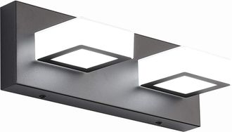 OEM L&aacute;mpara De Maquillaje Led Cuadrada De 32 Cm Con Cabezal Tipo Espejo, Dos Cabezales, 6 W, Luz Neutra De 4000 K