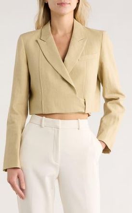 TWP Hunter Cropped Linen Blazer in Safari at Nordstrom Rack, Size Xx-Small