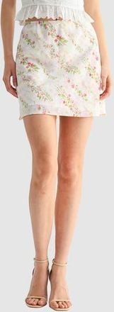All in Favor Floral Print Miniskirt in Pink Floral Sorbet at Nordstrom Rack, Size X-Large