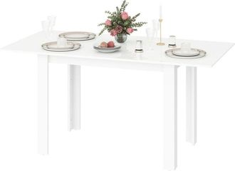 HOMCOM Tavolo Allungabile Moderno per 4-6 Persone 120-160x80x78 cm Bianco - Homcom