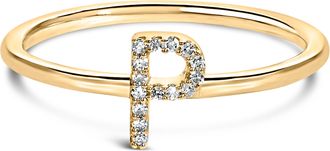 House of Brilliance 10K Gold Diamond Accent Initial A-Z Ring