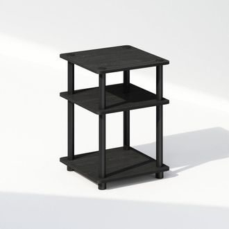 Furinno Turn-N-Tube Easy Assembly Nightstand, Bedside Table with Open Shleves, Blackwood