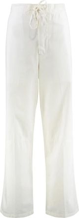Victoria Beckham Katoenen broek - Dames - Wijde Broeken - Wit - XS - Katoen - Broeken