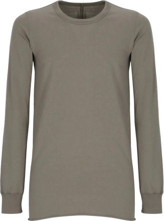 Rick Owens Truien Grijs - Heren - Longsleeves - Grijs - L - Katoen - Tops