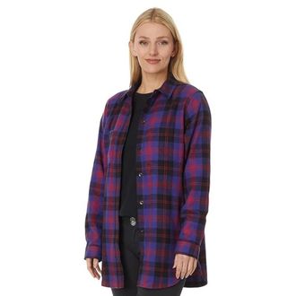 L.L.Bean L. L.Bean Scotch Flannel Shirt Womens Multi Plaid Cotton Long Sleeve RED976