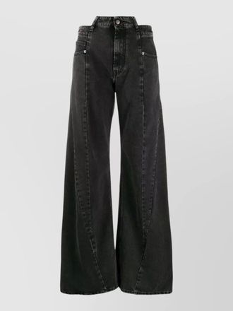 Maison Margiela high waist wide leg five pocket jeans
