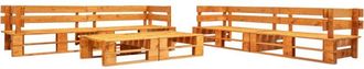 vidaXL Set De Muebles De Palets De Jard&iacute;n 6 Piezas Madera Marr&oacute;n Miel Vidaxl