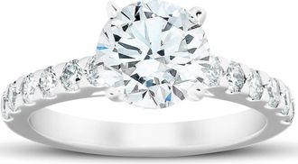 Pompeii3 Certified 2 3/4 Ct Diamond Engagement Ring 14k White Gold Lab Grown