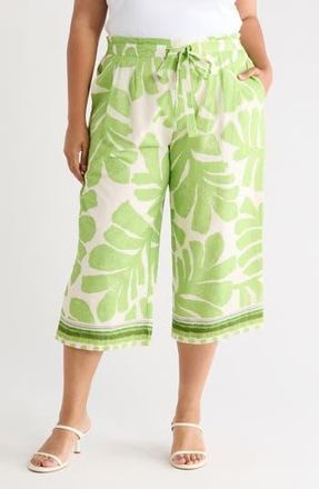 Daniel Rainn Print Wide Leg Pants in Lime at Nordstrom Rack, Size 3X