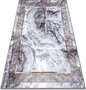 RugsX Rugsx - Alfombra Lavable Miro 51278.812 M&aacute;rmol, Griego Antideslizante - Gris / Oro Grey 200x290 Cm