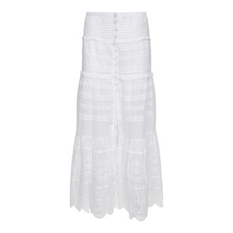 Isabel Marant Rokken, Dames, Wit, S, Katoen, Paoline Maxi Rok