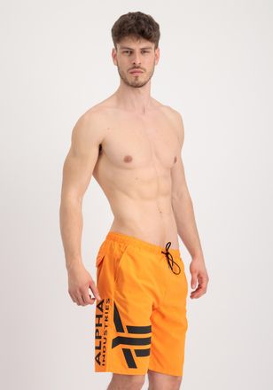 Alpha Industries Shorts ALPHA INDUSTRIES Side Print Board Short, Herren, Gr. 2XS, Normalgr&ouml;ssen, orange (alpha orange), Obermaterial: 100% Polyester, Futter: 100% Poly