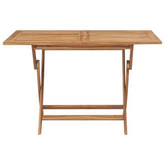Berkfield Home Folding Garden Table 120x70x75 cm Solid Teak Wood in Brown | Size: 120 x 70 x 75 cm