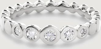 Monica Vinader Sterling Silver Solo Graduated Diamond Band Ring Lab Grown Diamond