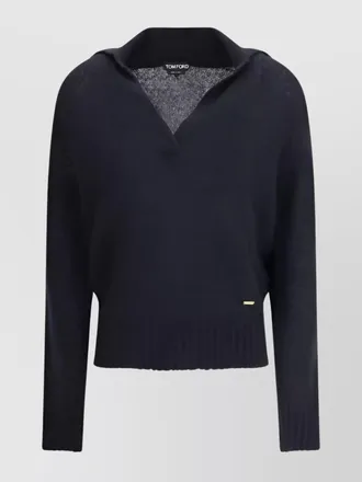 Tom Ford cashmere silk long sleeve polo sweater