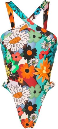 Amir Slama floral-print open back swimsuit - women - Polyimide/Elastane - PP - Multicolour