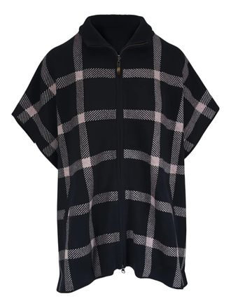 Kinross Cashmere zipped checked jacket - Black
