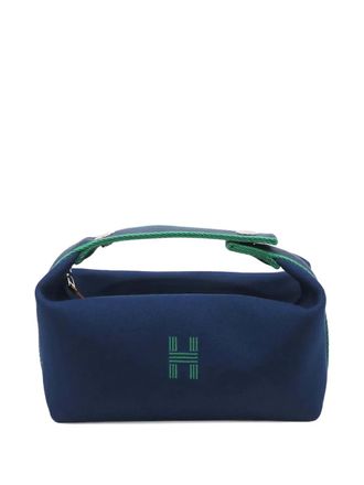 Herm&egrave;s 2010-2024 Small Toile Bride A Brac Case vanity bag - women - Canvas - One Size - Blue