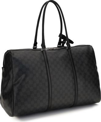 Gucci Womens Travel Bag Gg Web Stripe Black Black-Black Fabric Shoulder Black/black