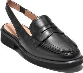 Cole Haan Gwendolyn Slingback Penny Loafer in Black Leather at Nordstrom Rack, Size 5.5