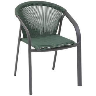 Hesperide Hesperide - Sill&oacute;n De Jard&iacute;n Apilable Riu Verde Oliva Y Grafito De Aluminio Con Revestimiento Epoxi - Hesp&eacute;ride
