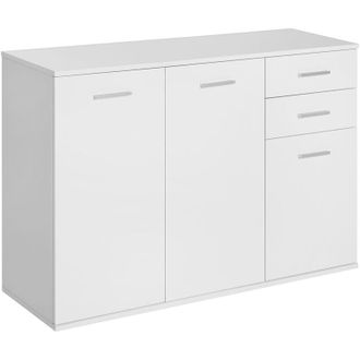 HOMCOM Armadietto da Ufficio 2 Cassetti 3 Armadietti Bianco Legno - Homcom