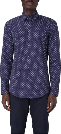 HUGO BOSS Heren, Overhemden, Blauw, Maat: 2XL Leer