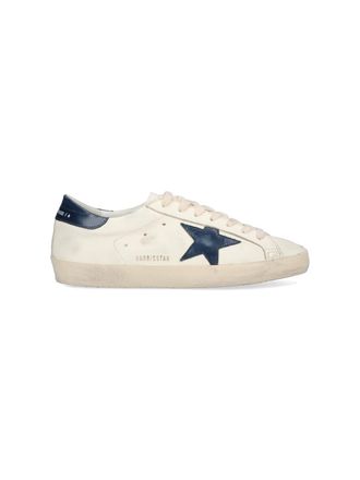 Golden Goose Low-Top Sneakers with Distressed White Leather Finish