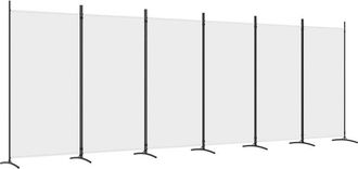vidaXL Biombo Divisor De 6 Paneles De Tela Blanco 520x180 Cm Vidaxl