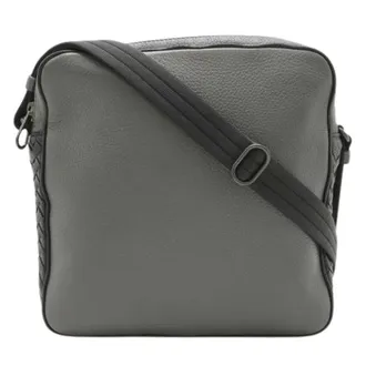 Bottega Veneta Pre-owned Cross Body Bags, female, Gray, Size: ONE SIZE Pre-owned Intrecciato Leather Shoulder Bag