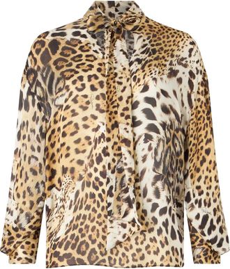Roberto Cavalli Blusa con stampa giaguaro - Toni neutri