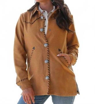 Cruel Girl Womens Whipstitch Shirt Jacket In Brown