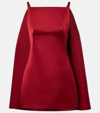 Givenchy Sliced caped silk duchess satin minidress