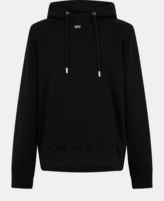 Off-white Mens Slim Fit Hooded Neck Long Sleeve Sweatshirt - Black/Multi - Size: 36