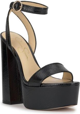 Jessica Simpson Axtyn Ankle Strap Platform Sandal in Black at Nordstrom, Size 5.5