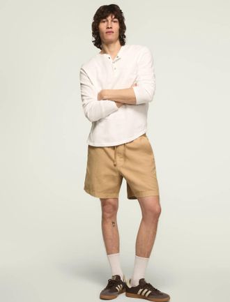 Lucky Brand Mens 6 Inch Linen Pull On Short