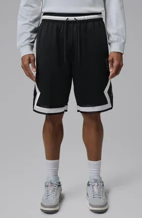 Nike Jordan Dri-FIT Brooklyn Diamond Mesh Basketball Shorts in Black/metallic Silver at Nordstrom, Size Xx-Large