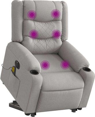 vidaXL Vidaxl - Sillón de masaje eléctrico reclinable elevable tela gris nube