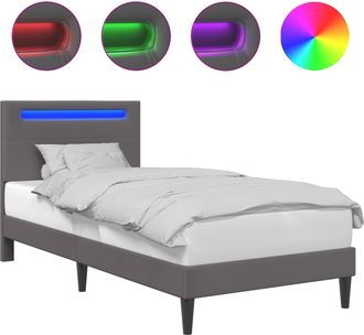 vidaXL Struttura Del Letto Con Testiera Grigio 80 X 200 Cm Similpelle Vidaxl