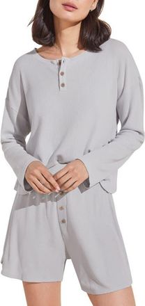 Eberjey Cozy Waffle Short Pajamas in Grey Stone at Nordstrom, Size X-Small