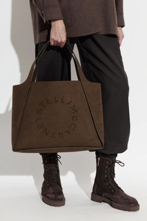 Stella McCartney Logo Tote Bag, Womens, Brown