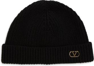 Valentino Cashmere Beanie in Black at Nordstrom