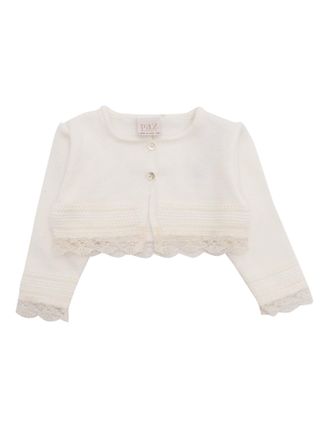 Paz Rodriguez Cardigan corto in maglia per neonato Paz V25