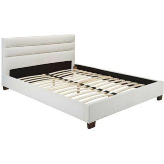 Vente-Unique Letto 180 x 200 cm Similpelle Bianco - FAUSTIN