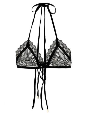 The Attico Rhinestone Bra Intimo Black